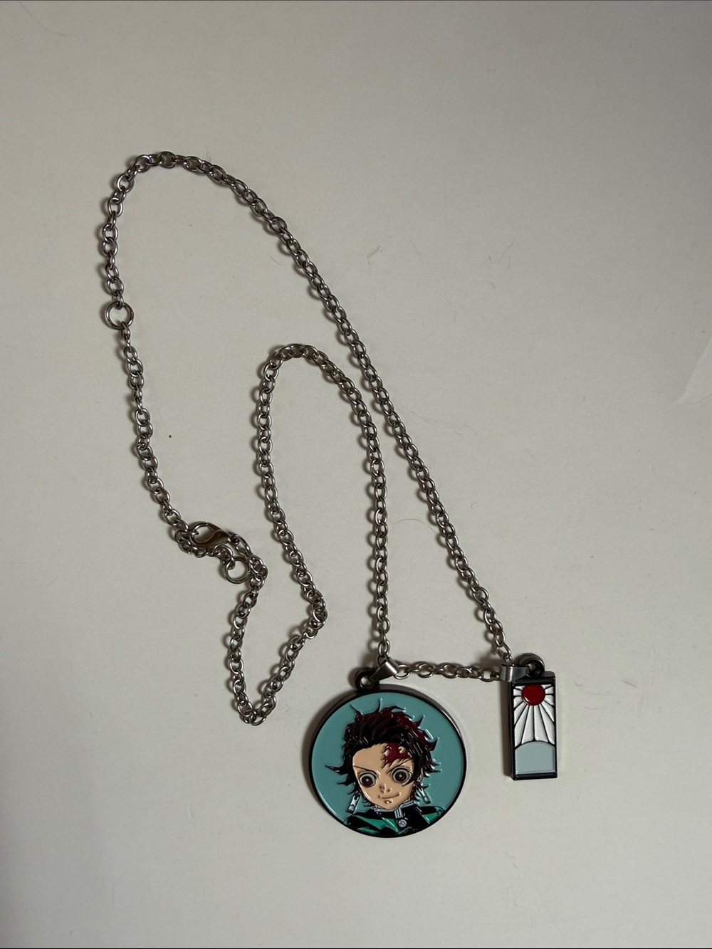 Demon Slayer Tanjiro Kamado Circle Charm Necklace.  Never Worn